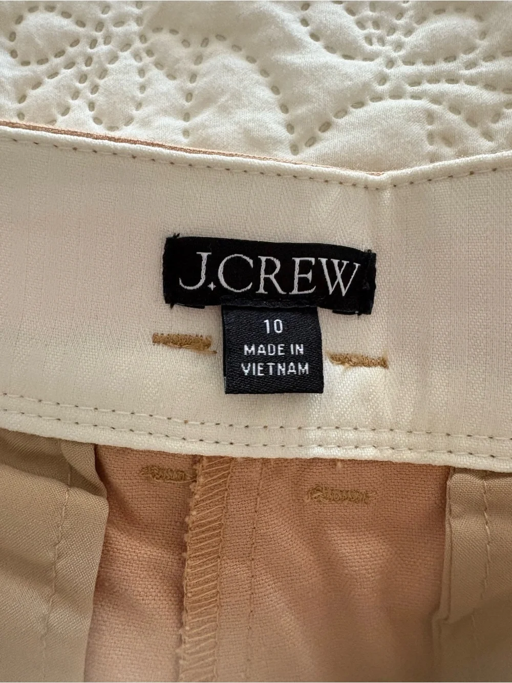 J. Crew High-Waist Tie Front Shorts — Tan